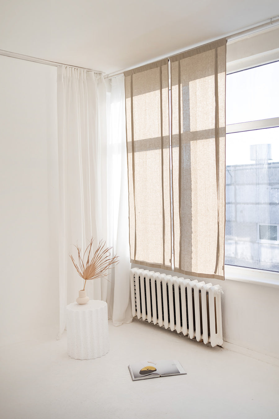 linen roll up curtain