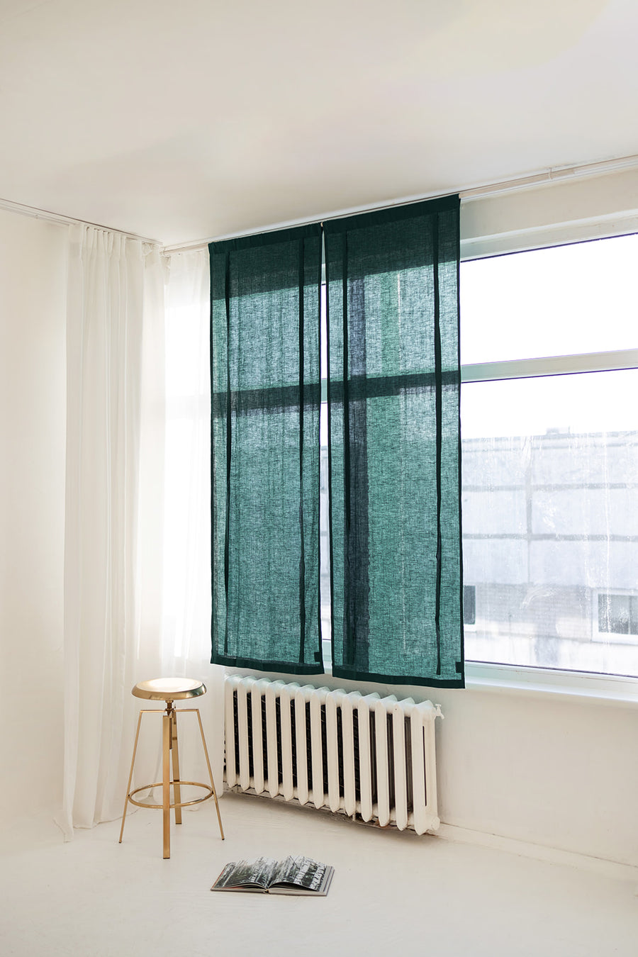 linen roll-up curtain