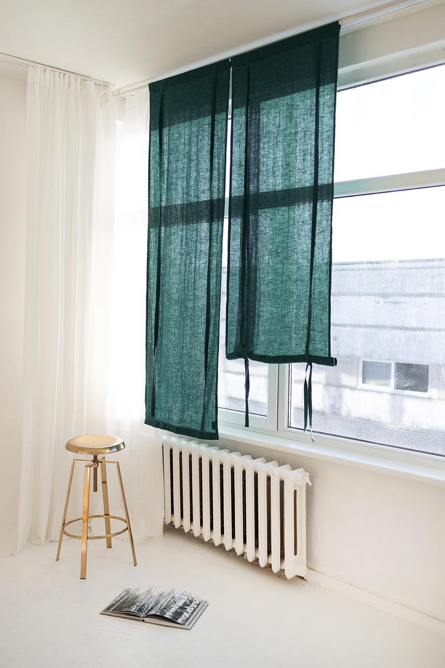 linen roll-up curtain