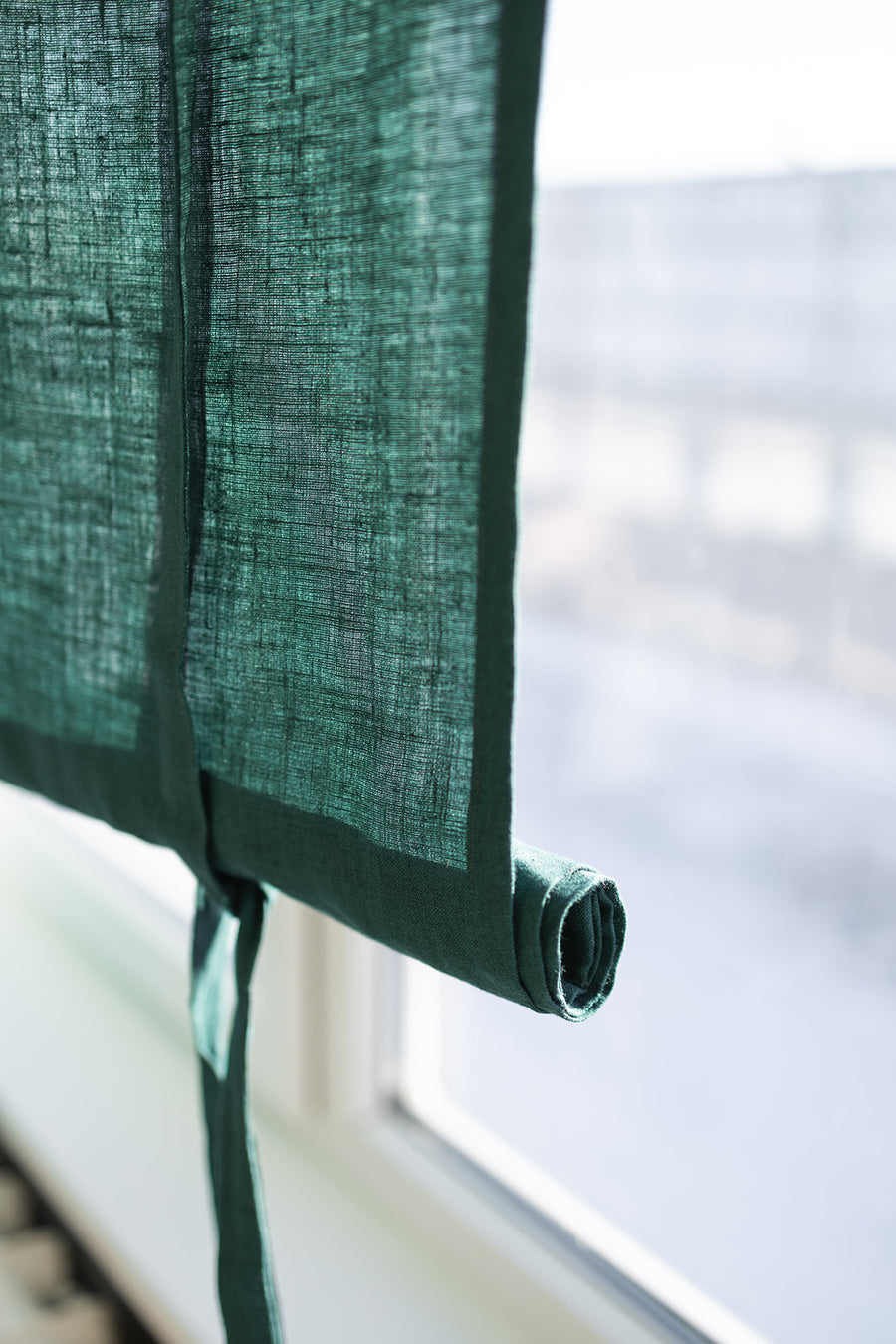 linen roll-up curtain