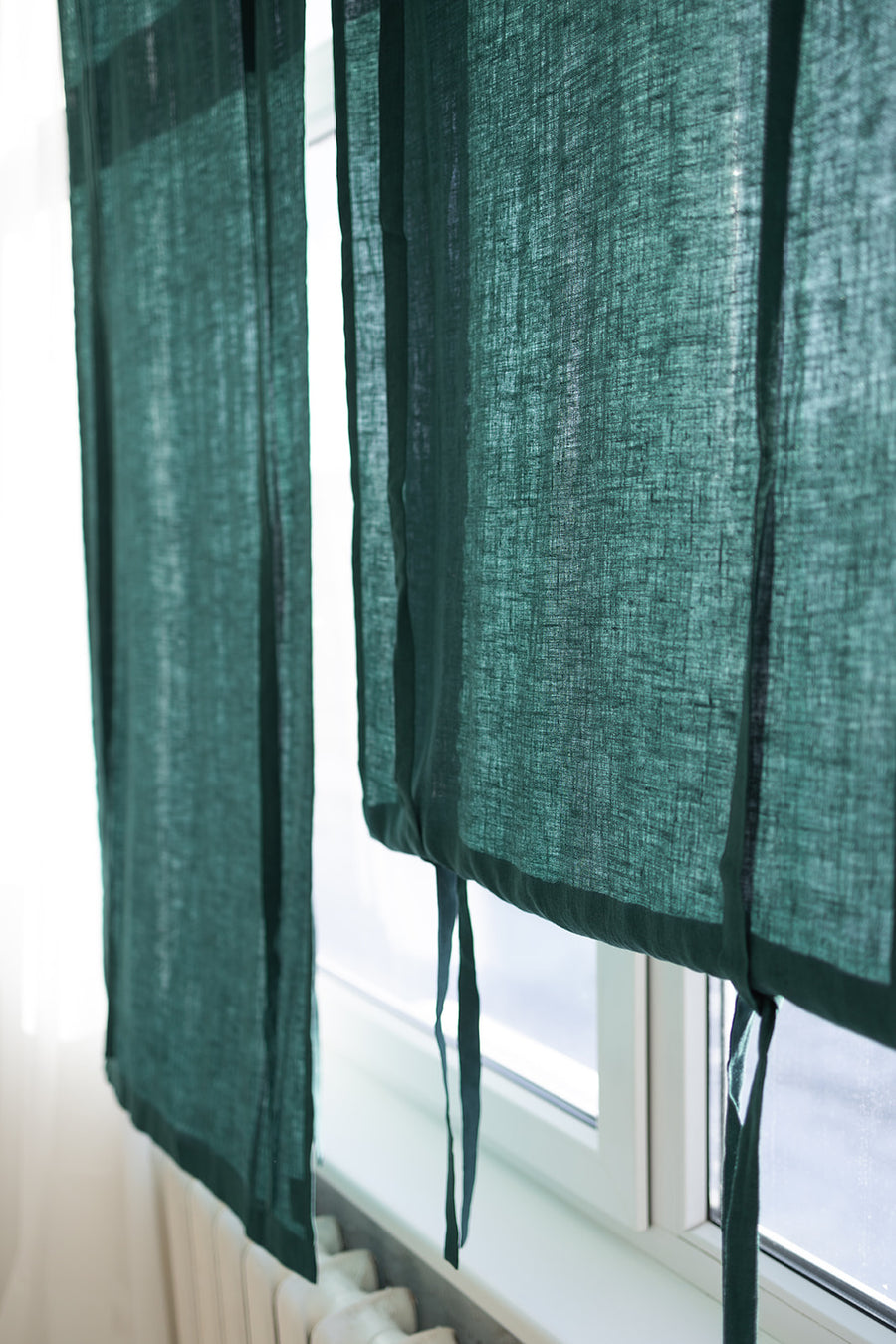 linen roll-up curtain