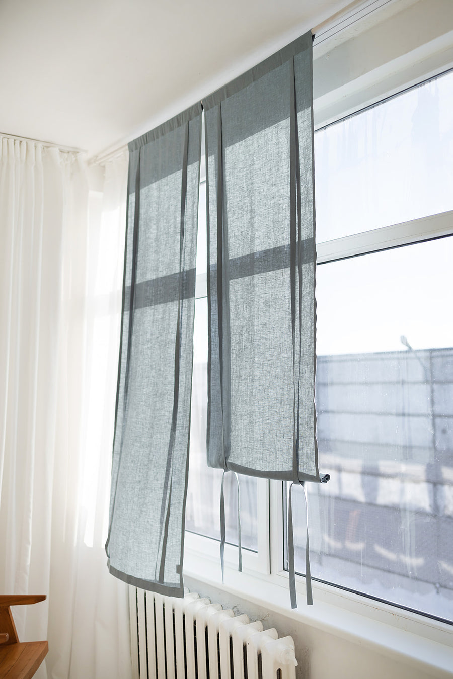 linen roll-up curtain