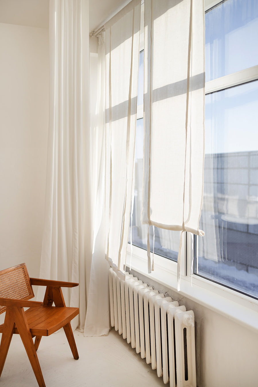 linen roll-up curtain