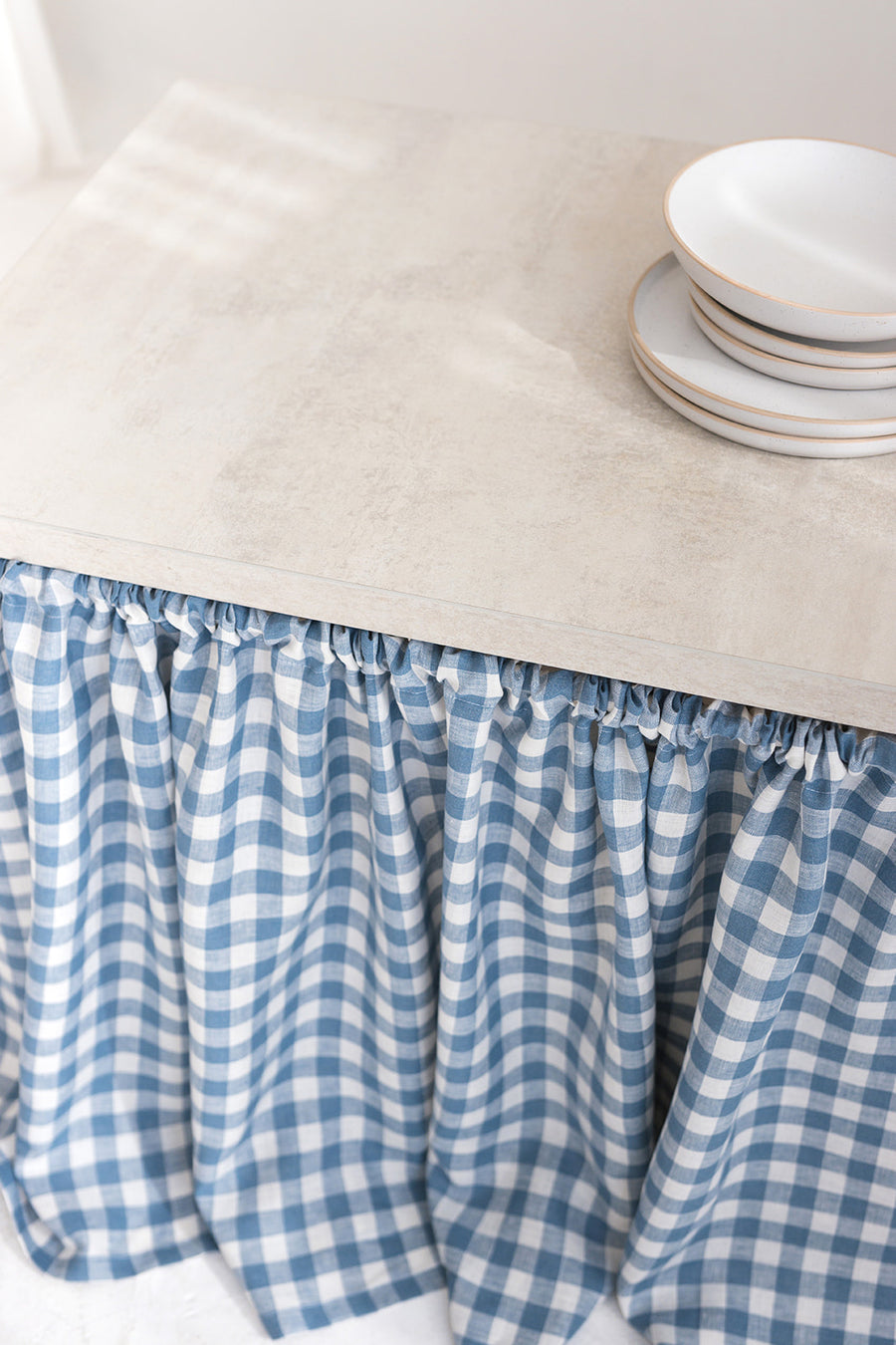 linen sink skirt