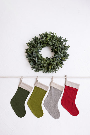 Linen Christmas Stocking